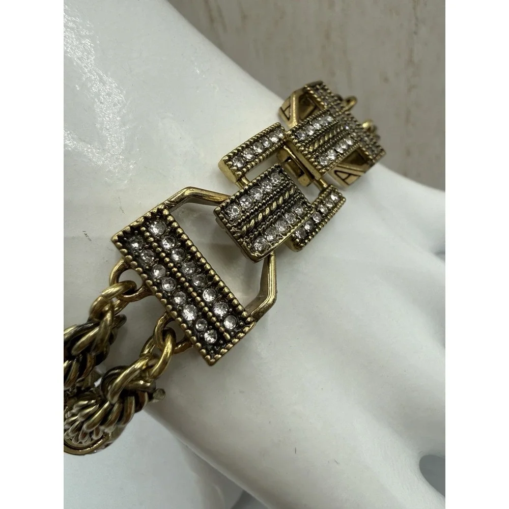 Heidi Daus Chain Of Events CLEAR  Necklace Bracelet  Jewelry Set OF 2 STUNNING!